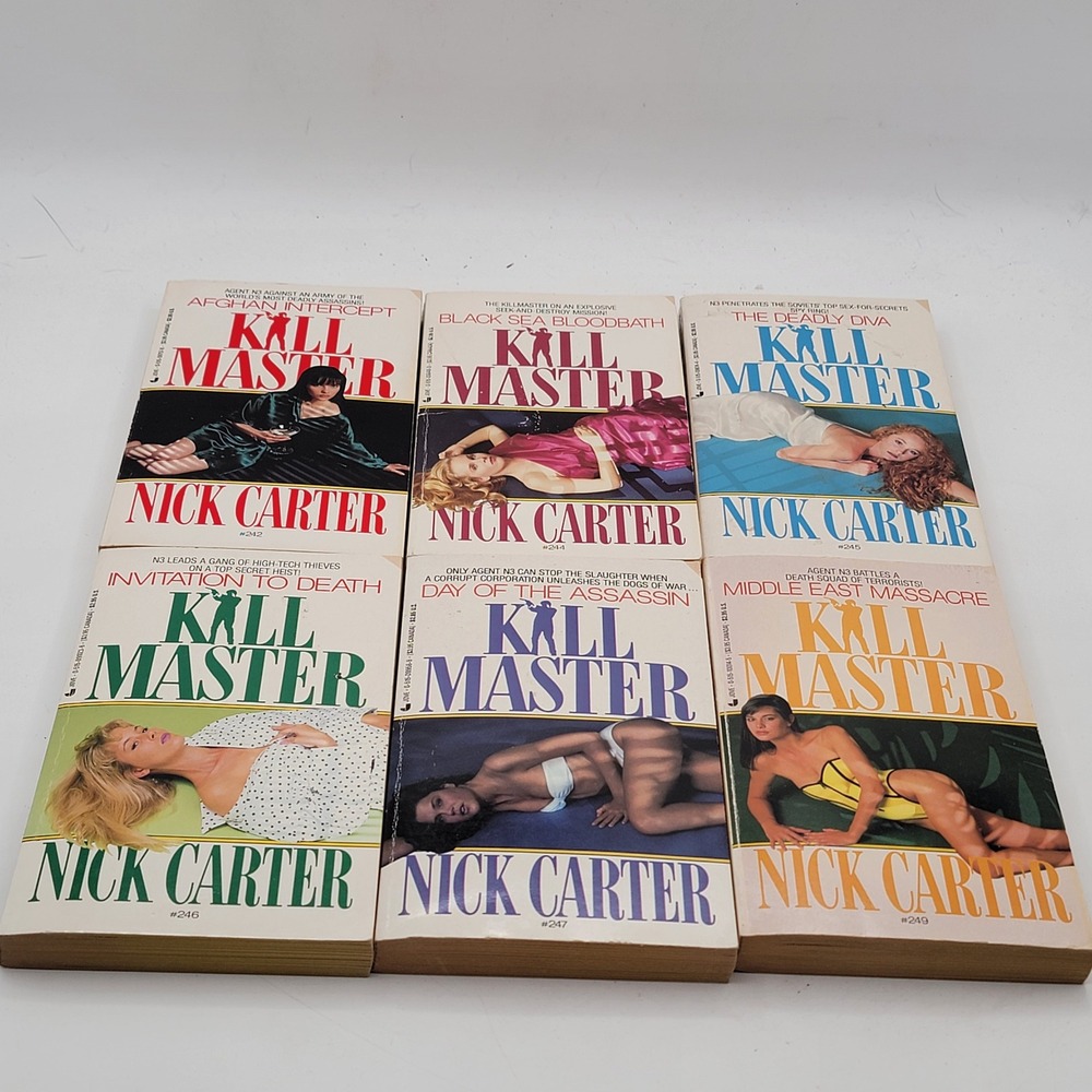 Nick Carter Killmaster Paperback Lot 6 Books #242-249 Spy Thriller Vintage Good